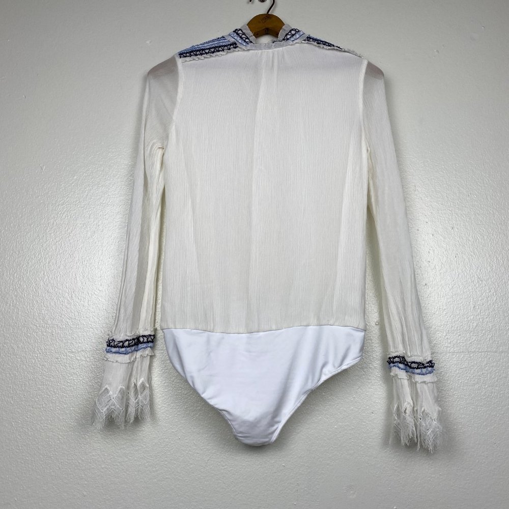 Jonathan Simkhai Ruffle Embroidered Bodysuit - Picture 9 of 9
